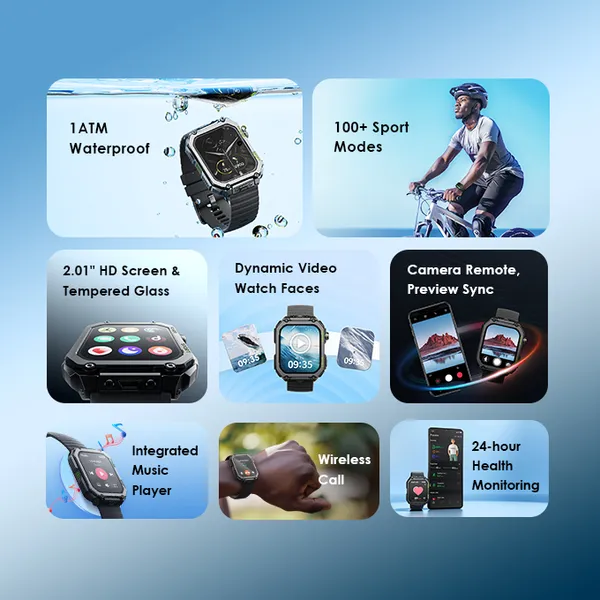 Oraimo Watch Nova V 2.01" HD Video Watch Faces Smart Watch - Image 8